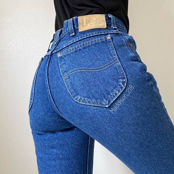 Lee Vintage High Rise Dark Blue Wash Dad Jeans 32” - Picture 1 of 10